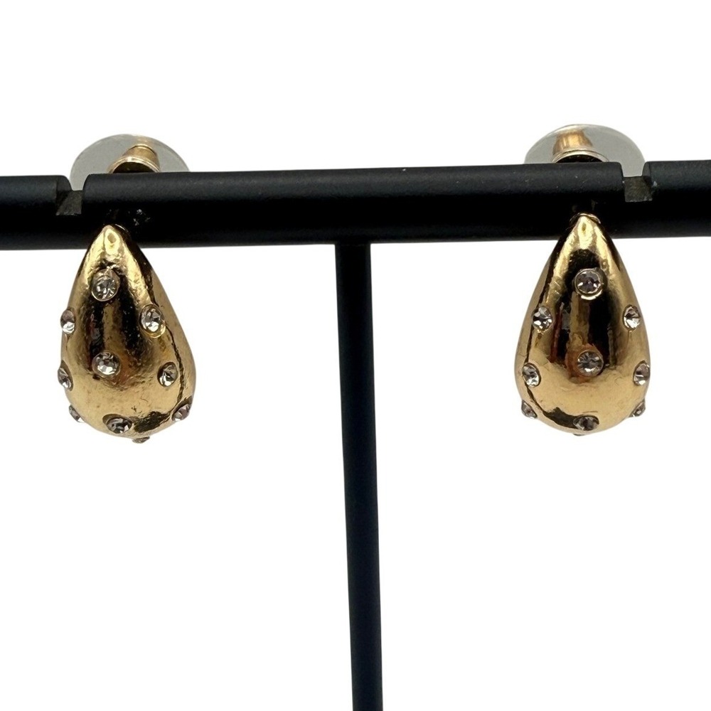Gold Teardrop Earrings Rhinestones Studs Dangle Hoop Women's Fashion‎ Jewelry